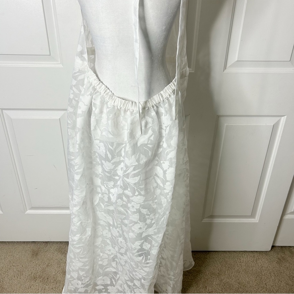 MILLY White Dominique Burnout Floral Cover-up Maxi Dress (Size M/L) - Picture 8 of 13